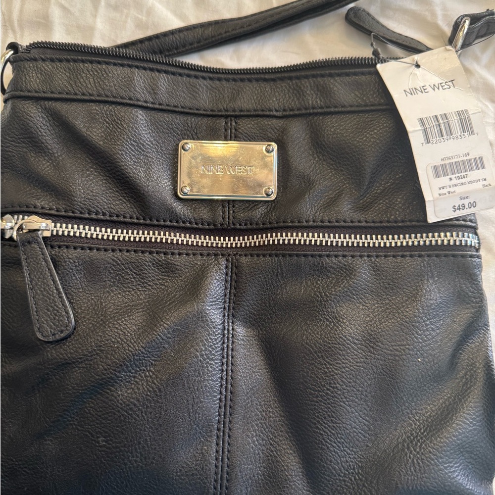 Nine West Black Leather Crossbody Bag